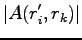 $\displaystyle \left\vert A(r'_i,r_k) \right\vert$