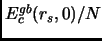 $E_c^{gb}(r_s,0)/N$